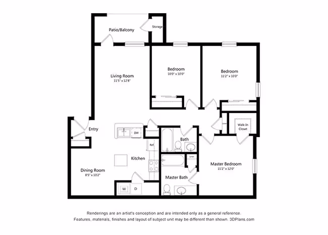 Three Bedroom (B) 0522 floor plan
